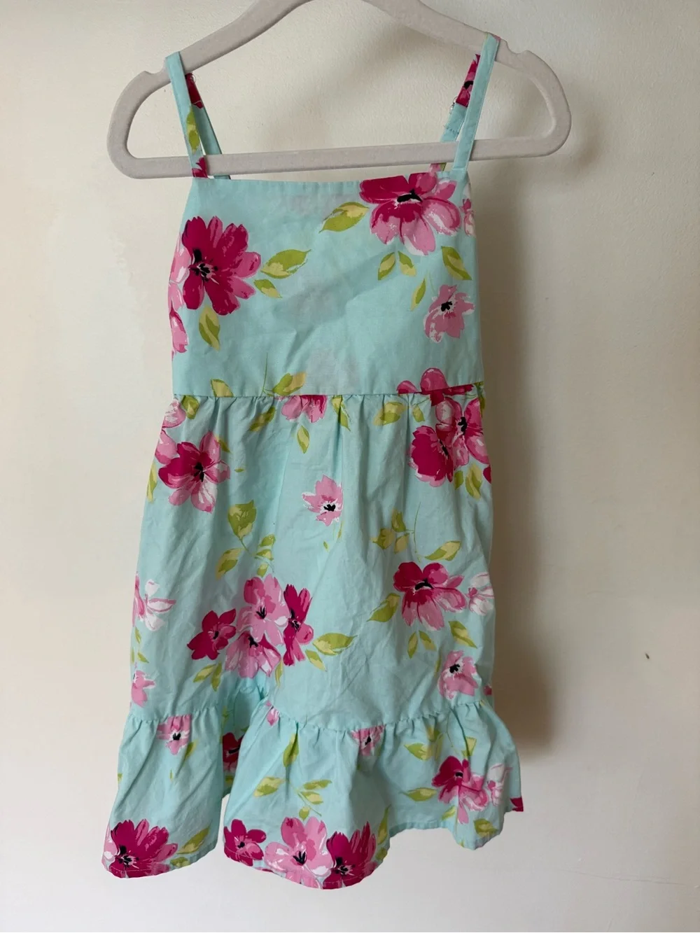 The Children's Place Aqua Floral Sundress with Pink Flowers
